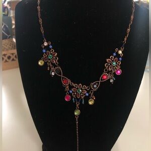 Boho Gypsy - Bohemian Style Antique Multicolor Gem Necklace